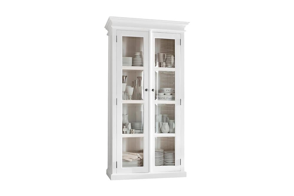PLATI Vitrinskåp 100 Vit Mahogny