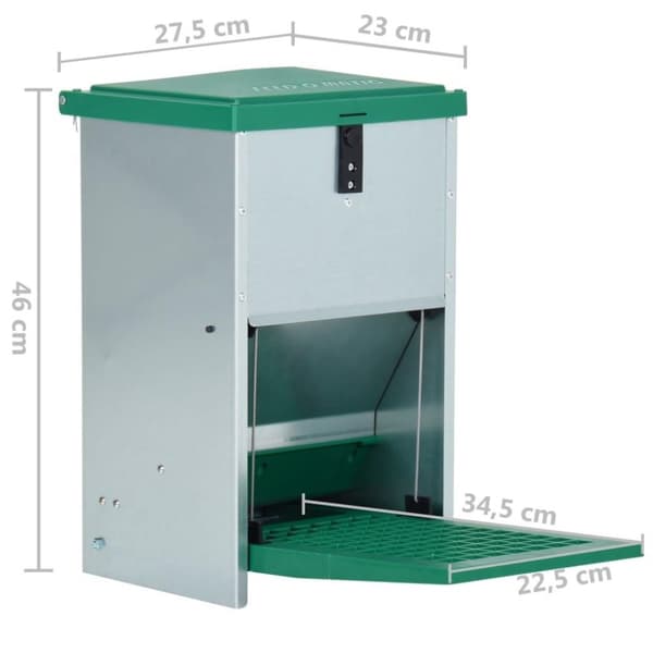 vidaXL Foderautomat för fjäderfä med pedal 8 kg