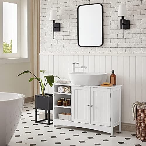 VASAGLE Underskåp, Badrumsskåp, 90 x 30 x 60 cm, Vit
