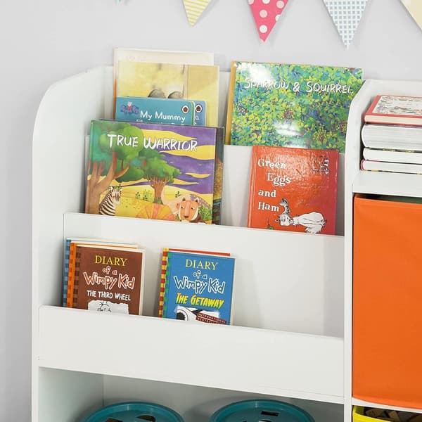 Rootz Children Kids Kirjahylly Kirjahylly - Lelujen säilytysyksikkö Säilytyshyllyjen järjestely kangaslaatikoilla