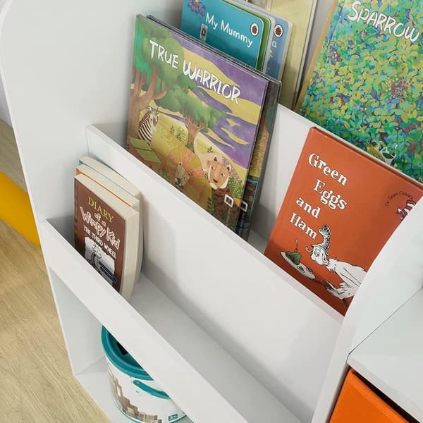 Rootz Children Kids Kirjahylly Kirjahylly - Lelujen säilytysyksikkö Säilytyshyllyjen järjestely kangaslaatikoilla