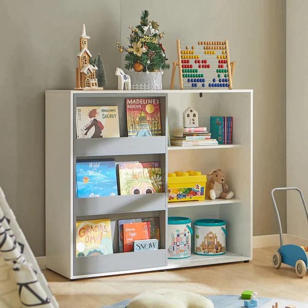 Rootz Children Kids Kirjahylly Kirjahylly Leluhylly- Säilytys Vitriinin Järjestäjä Säilytyskaappi liukuovella