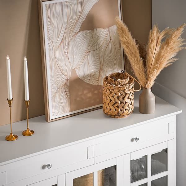 SoBuy Buffé server skänk Vitrinskåp Konsolbord Skänk Sideboard FSB77-W