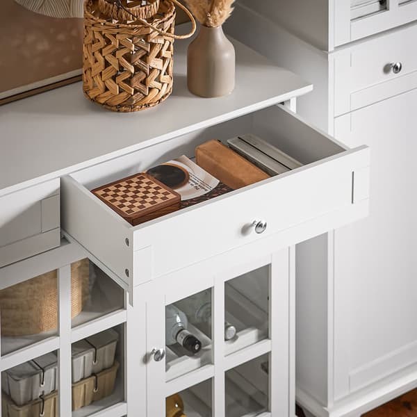 SoBuy Buffé server skänk Vitrinskåp Konsolbord Skänk Sideboard FSB77-W