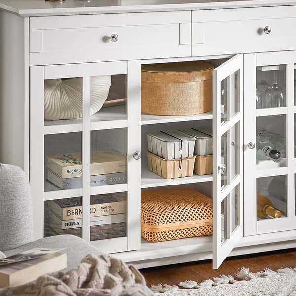 SoBuy Buffé server skänk Vitrinskåp Konsolbord Skänk Sideboard FSB77-W