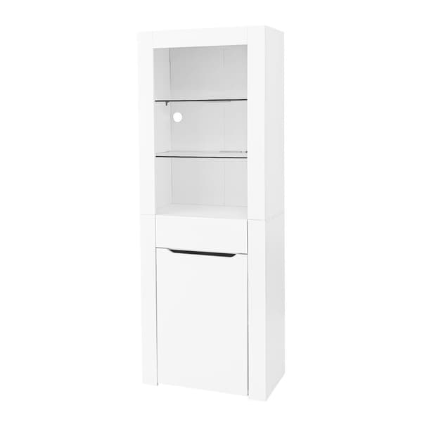 LED-näyttökaappi - K 165cm - suuri säilytystila - valkoinen