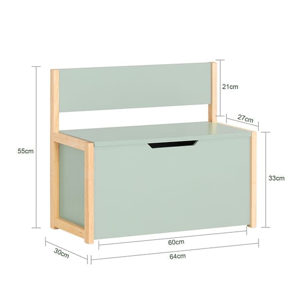 Rootz Kids -säilytyspenkki - Leluarkku - Leikkihuoneen järjestäjä - Kantavuus 87kg - MDF ja kumipuu - 64x55x30cm, istuinkorkeus 33cm