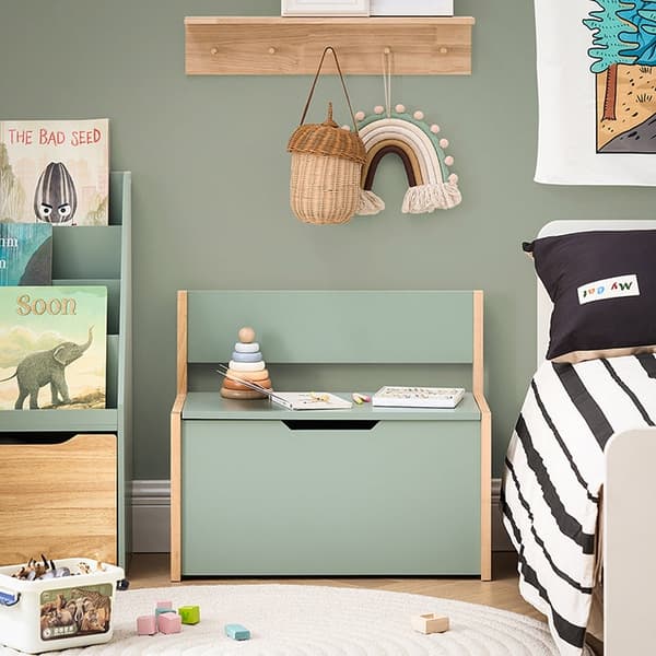 Rootz Kids -säilytyspenkki - Leluarkku - Leikkihuoneen järjestäjä - Kantavuus 87kg - MDF ja kumipuu - 64x55x30cm, istuinkorkeus 33cm