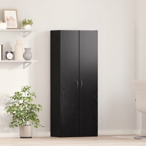 Arkivskåp Set om 2 Svart ek Konstruerat trä 60 x 32 x 153 cm