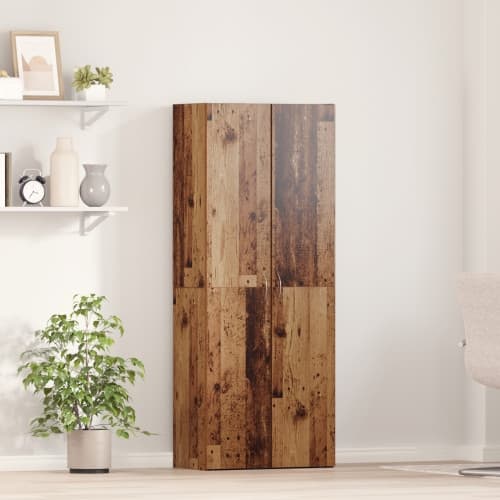 Skåp Gamla trä 60 x 32 x 153 cm - gjort av konstruerat trä.