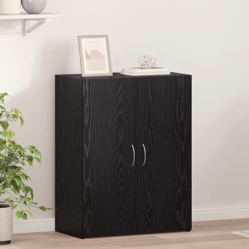 Kontorskåp Svart ek 60x32x77.5 cm Konstruerat trä