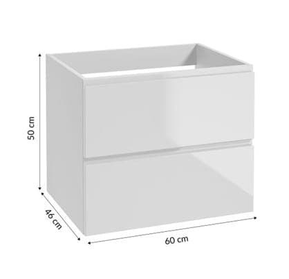 Badrumsskåp 60x50 cm hängande vit högglans med Modus-skiva
