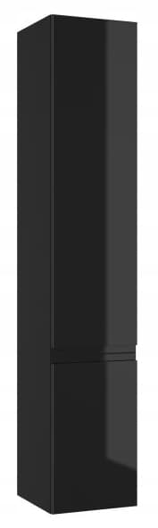 Vägghängd badrumsstolpe, svart högglans, 157 x 30 cm, Modus