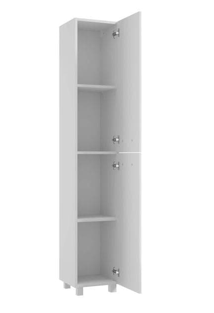 Fristående badrumsstolpe, vit högglans, 170x30 cm, Mila