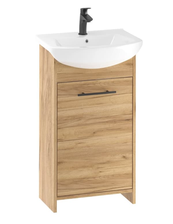 Kylpyhuonekaappi pesualtaalla, kultainen tammi, 45 cm, Frigo