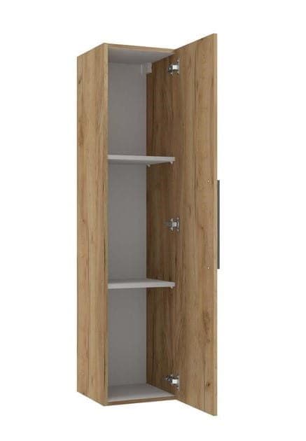 Væghængt badeværelsessøjle med rille 140x35 cm egetræ evoke lameller Rietti