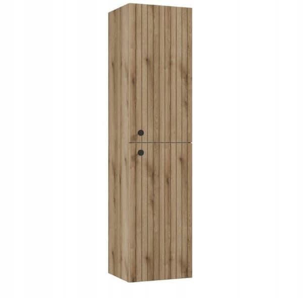 Væghængt badeværelsessøjle med rille 140x35 cm egetræ evoke lameller Rietti