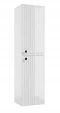 Miniatyrbillede 1 af 3: Rietti 140x35 cm hvid blank badeværelsessøjle, rillet, lameller, hængende
