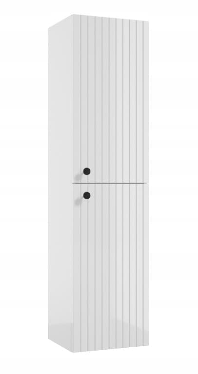 Rietti 140x35 cm hvid blank badeværelsessøjle, rillet, lameller, hængende