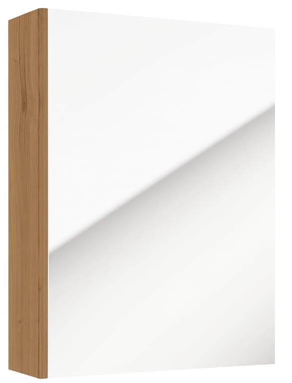 Badrumsskåp med spegel 60x50x15cm smalhängande ek hantverk Salsa