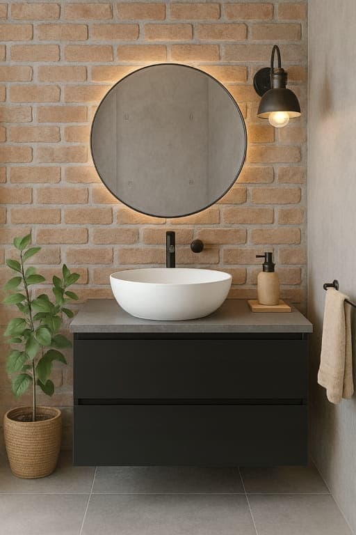 Musta riippuva kylpyhuoneen kaappi 60x50cm Modus-kannella