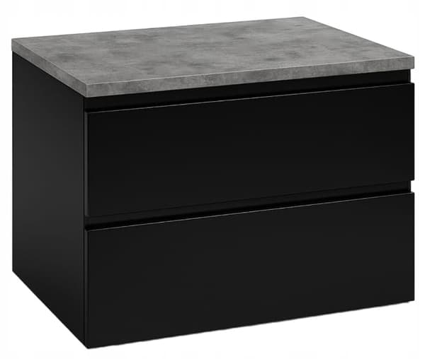 Svart hängande badrumsskåp 60x50cm med Modus-skiva