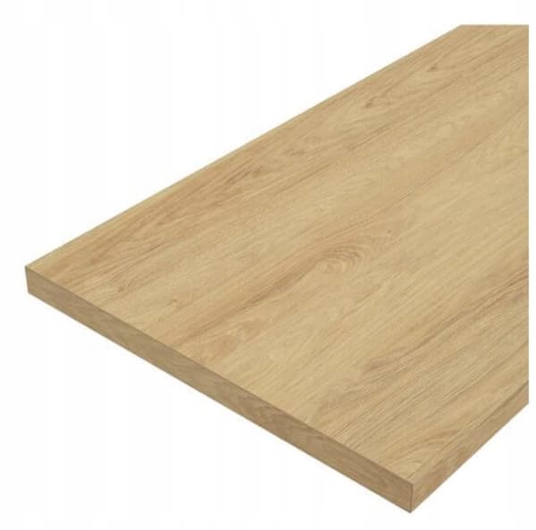 Badeværelsesbordplade 80x46cm guldfarvet lamineret møbelplade i egetræ