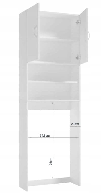 Vaskemaskineskab hvidt 64x189x25cm lamineret Katania