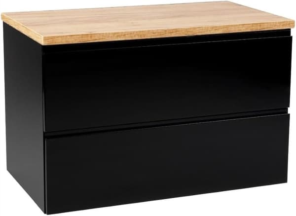 Sort hængende badeværelsesskab 60x50cm uden bordplade til håndvask Modus
