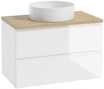 Badrumsskåp, vitt, 80x50, hängande, utan bänkskiva, under handfatet, Modus byrå