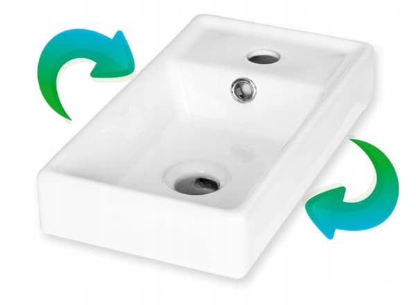 Badrumsskåp med svart hängande handfat 50x70 Liten med avlång kromblandare