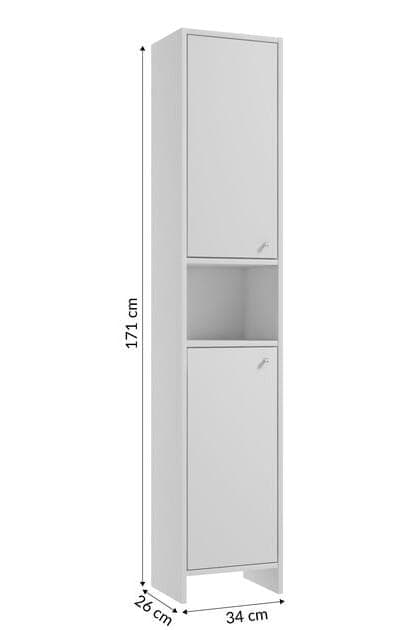 Fritstående badeværelsessøjle, mat hvid, 30 cm Diana