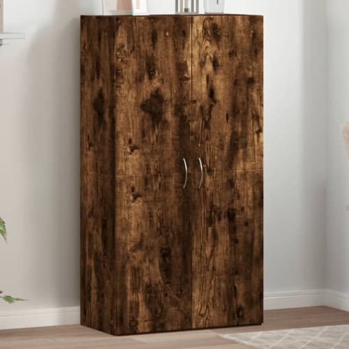 Dokumentskåp rökfärgad ek 60x32x115 cm konstruerat trä
