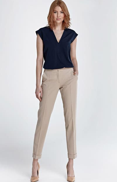 Bukser med SD27 manchetter, beige, 42