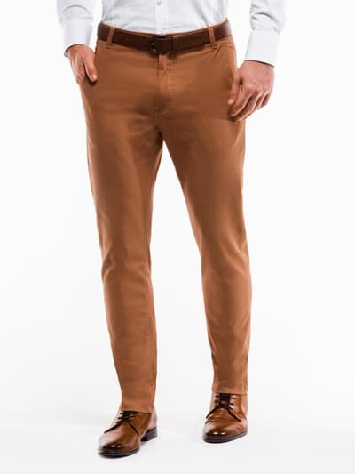 Men's pants chinos P853 - beżowe