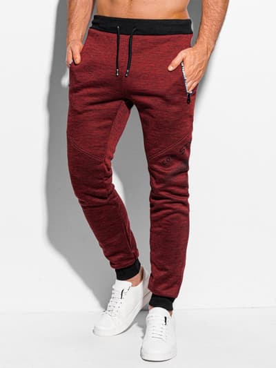 Men's sweatpants P972 - dark red