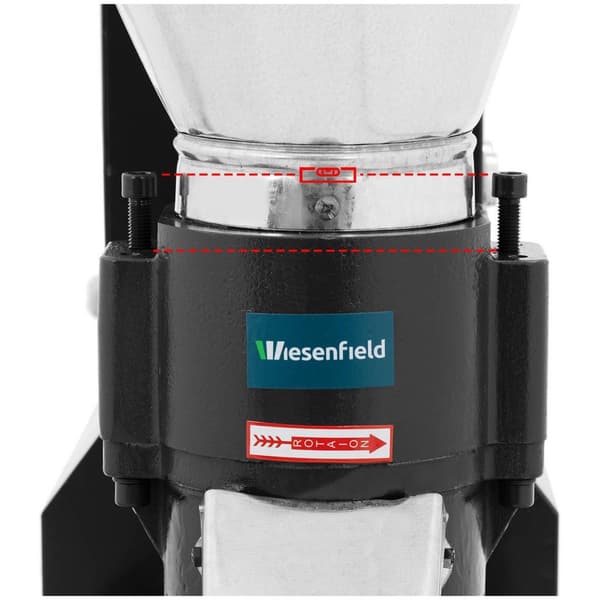 Wiesenfield Pelletsmaskin - Max. 100 kg/h - Ø 120 mm - Låsbart fack