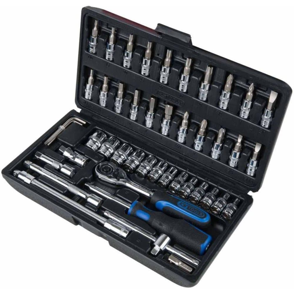 KS Tools Pipenøkkel- og bitsett 48 deler CHROME 1/4 918.0648