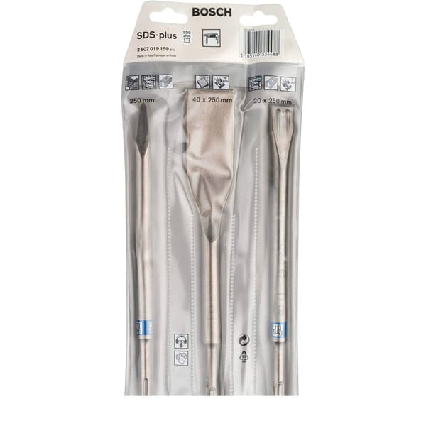 Bosch Professional Mejselsæt Long Life Sds-plus 250/260 Mm 3 Stykker Grå,Søvfarvet