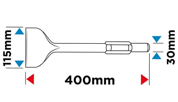 HEX fladmejsel 115 x 400 mm
