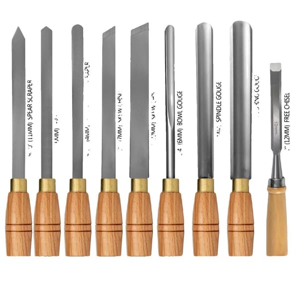 Snickarbänk Chisel Set, Högkvalitativa Stålblad, Ergonomiska Röda Eukalyptus Handtag,8ST Typ B