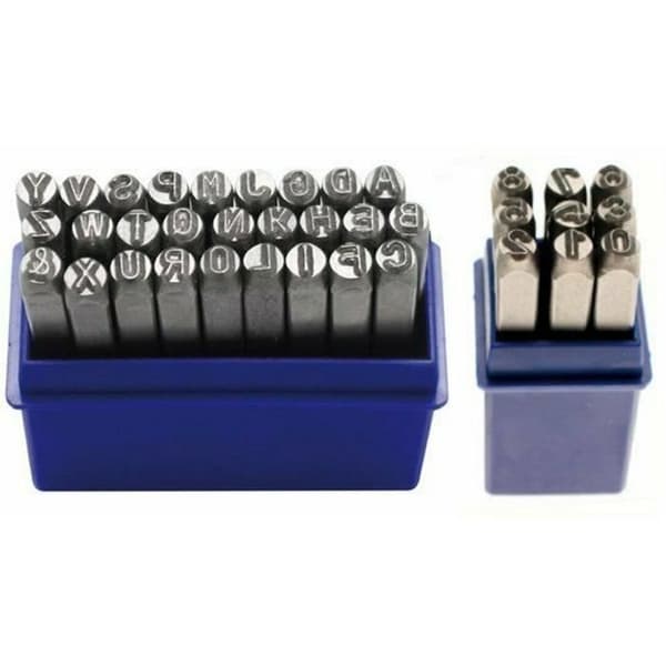 Markeringsverktyg - BGS TECHNIC - Set med 36 bokstäver och siffror att stansa - Höjd 6 mm - Metall