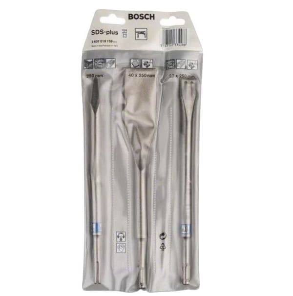 Paket med 3 st SDS+ mejslar för betong och kakel - BOSCH - 2607019159
