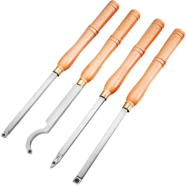 Träsvarvningssats, höghastighetsstålblad, aluminiumlegering och bokträgrepp,4 STK