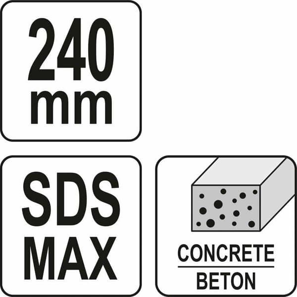 YATO TALTTATA BETONITASOITUSTA VARTEN 60 mm SDS MAX