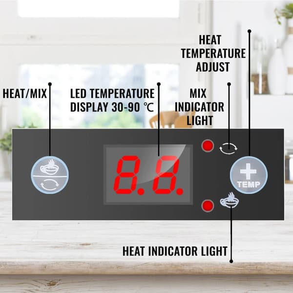 400W 10L 30-90°C varmchokladmaskin med avtagbar droppbricka, choklad tempereringsmaskin, lätt att använda och rengöra