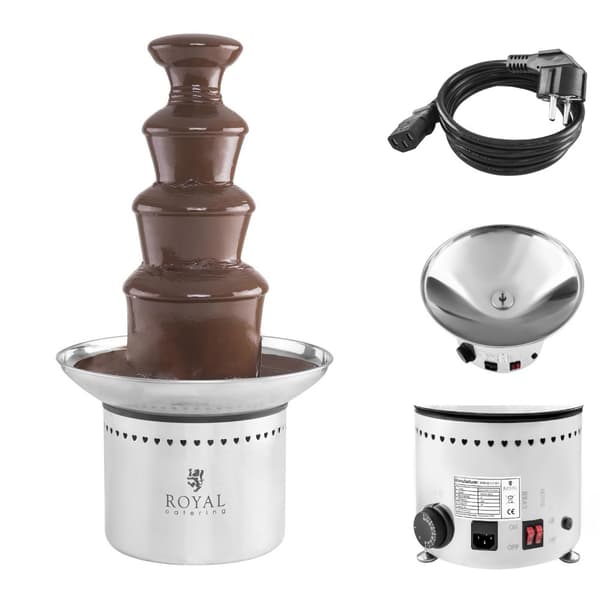 FONDUE chokoladefontæne, stål, 4 etager, 230W