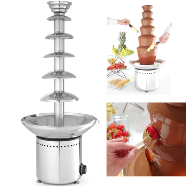 Chokoladefonduefontæne 6 niveauer, stål, 300 W - Hendi 274163