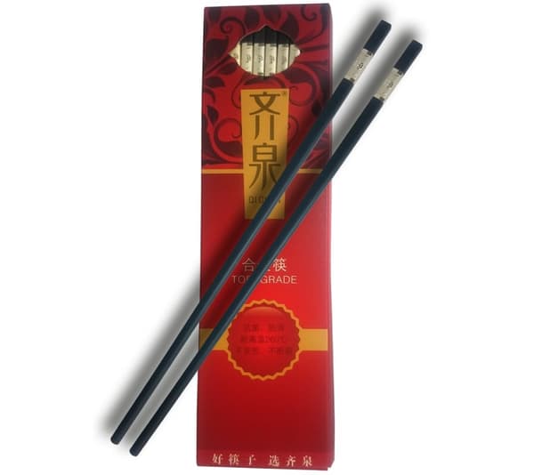Chopsticks - Silver Colored Flower - 10 pairs