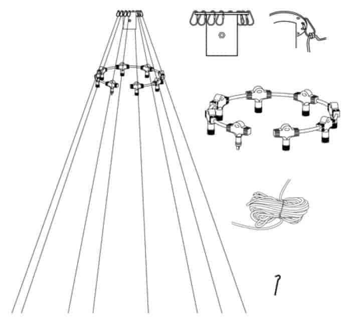 System LED anslutningskit för flaggstångsslinga